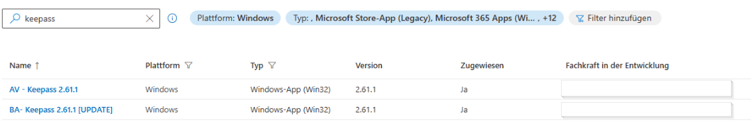 Keepass Intune Packages